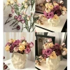 Creative cream-colored ceramic vase, flower arrangement, high-end hydroponic vase, container, earthenware jar, wabi-sabi style decorative item Application Scenario